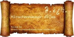 Hirschenhauser Éva névjegykártya
